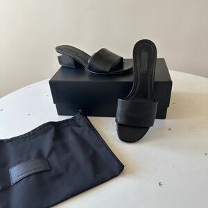 Alexander Wang black cut-out heel slide sandal sz 37